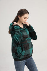 LINYUCHEN Cat Pouch Hoodie model walking with pet in pouch, hands free