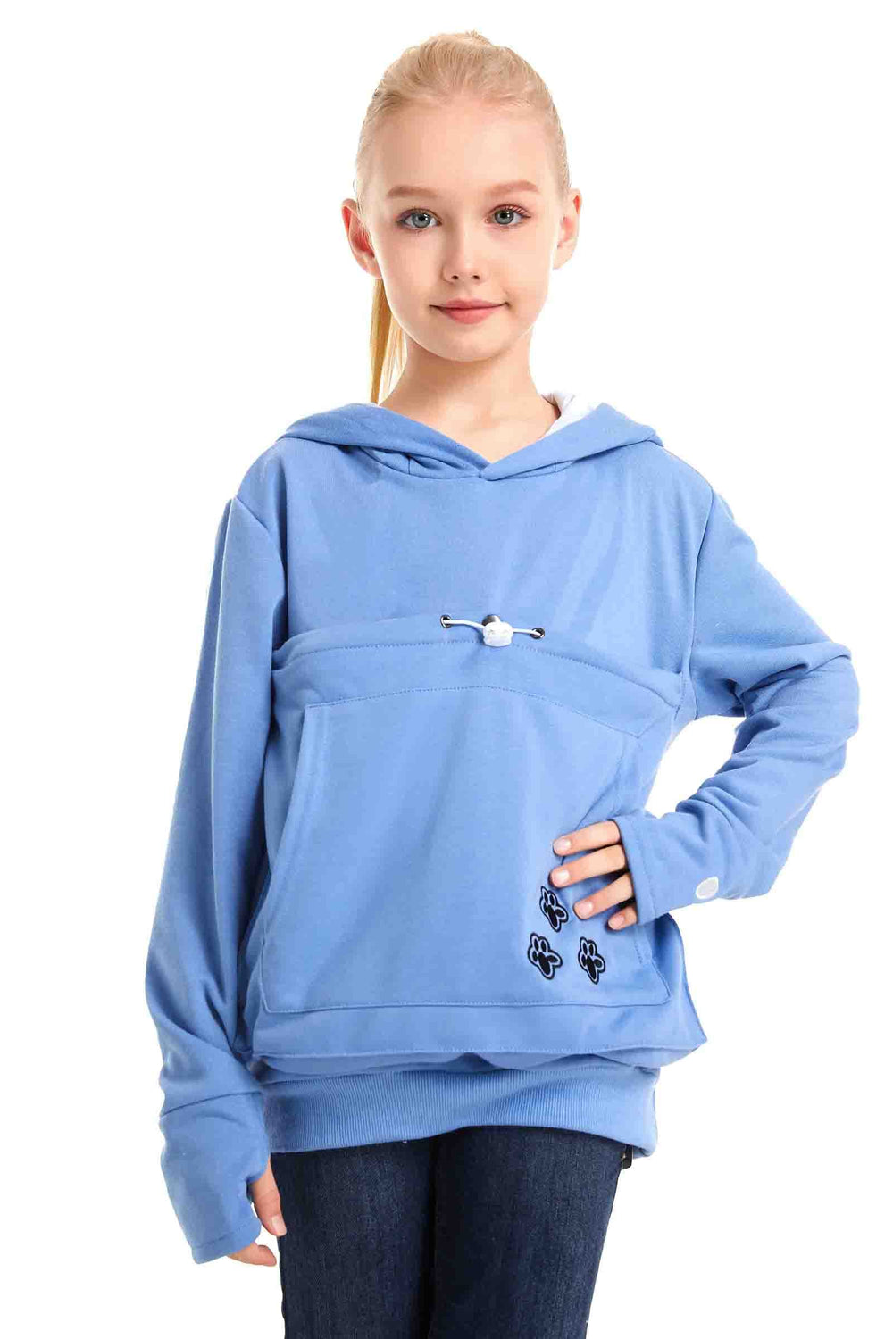 LINYUCHEN cat pouch hoodie pouch detail shows removable liner for easy cleaning