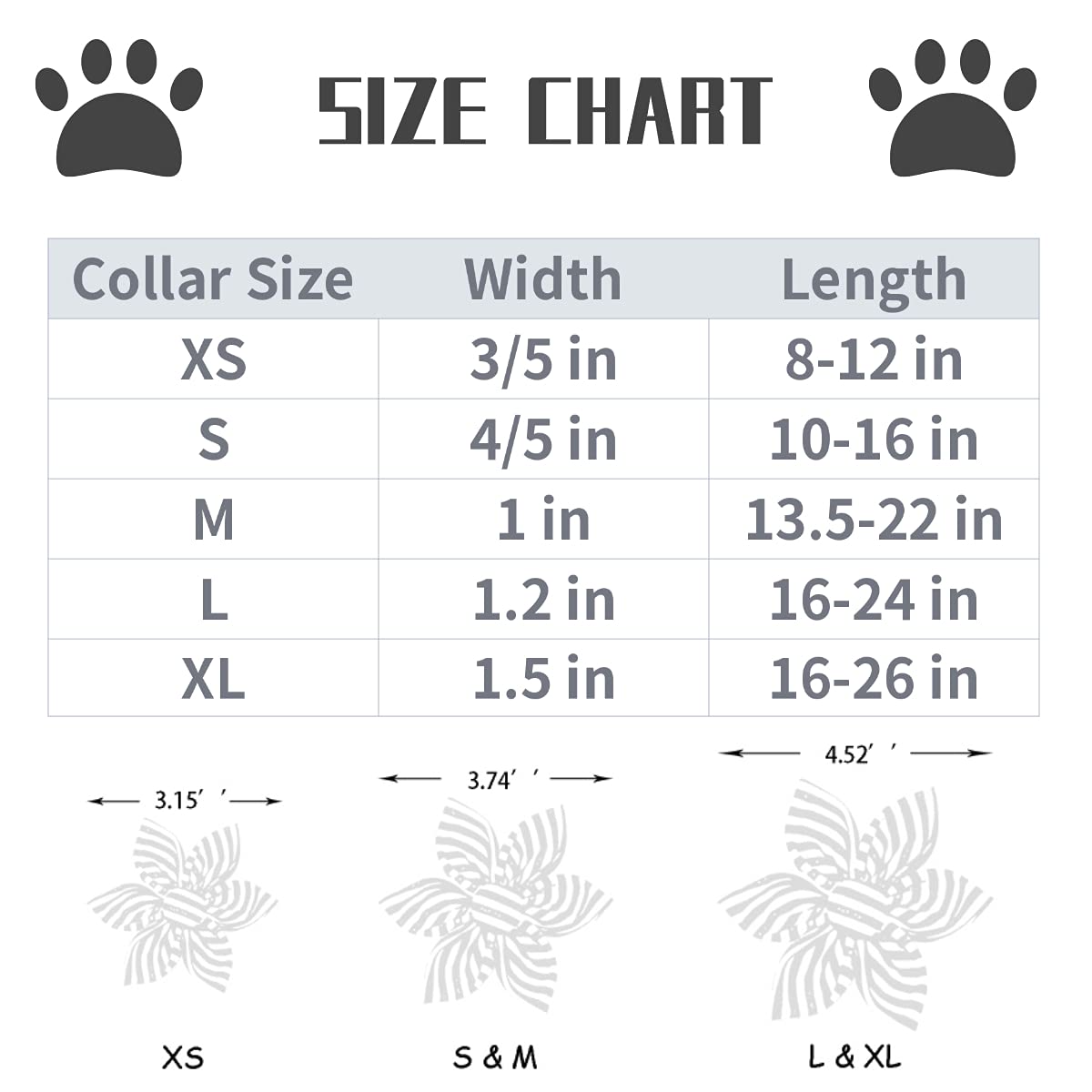 Lionet Paws adjustable XL size fits dogs with 16-26 inch necks.