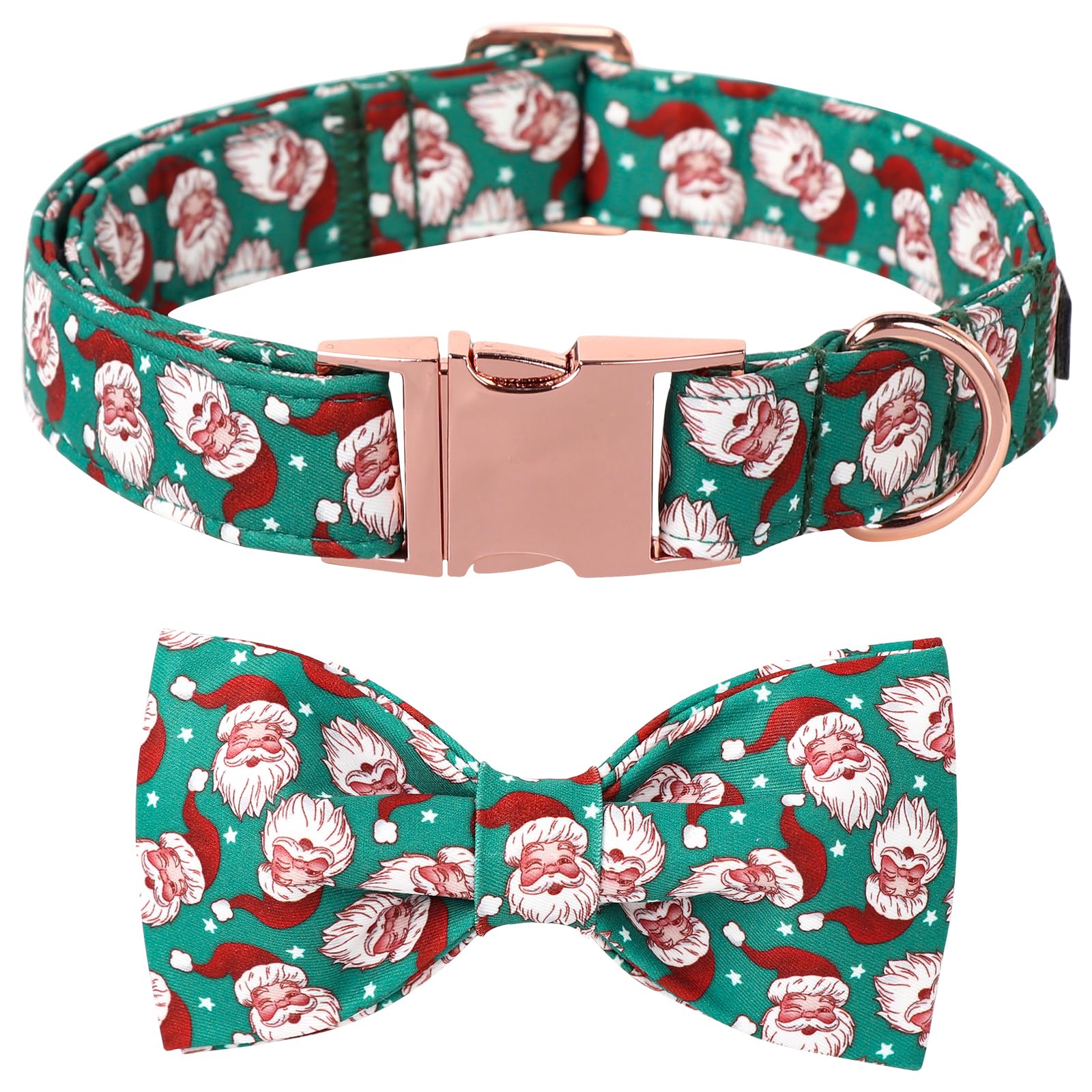 Lionet Paws Christmas dog collar in winter green offers festive style for large dogs