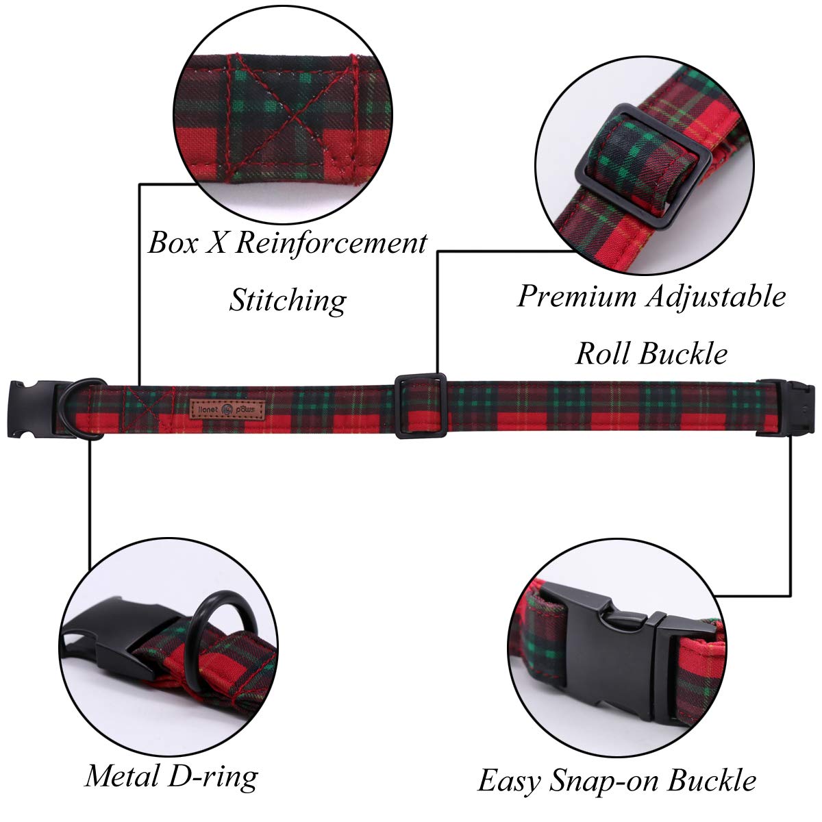 Lionet Paws collar XXS length offers a secure, comfy fit.