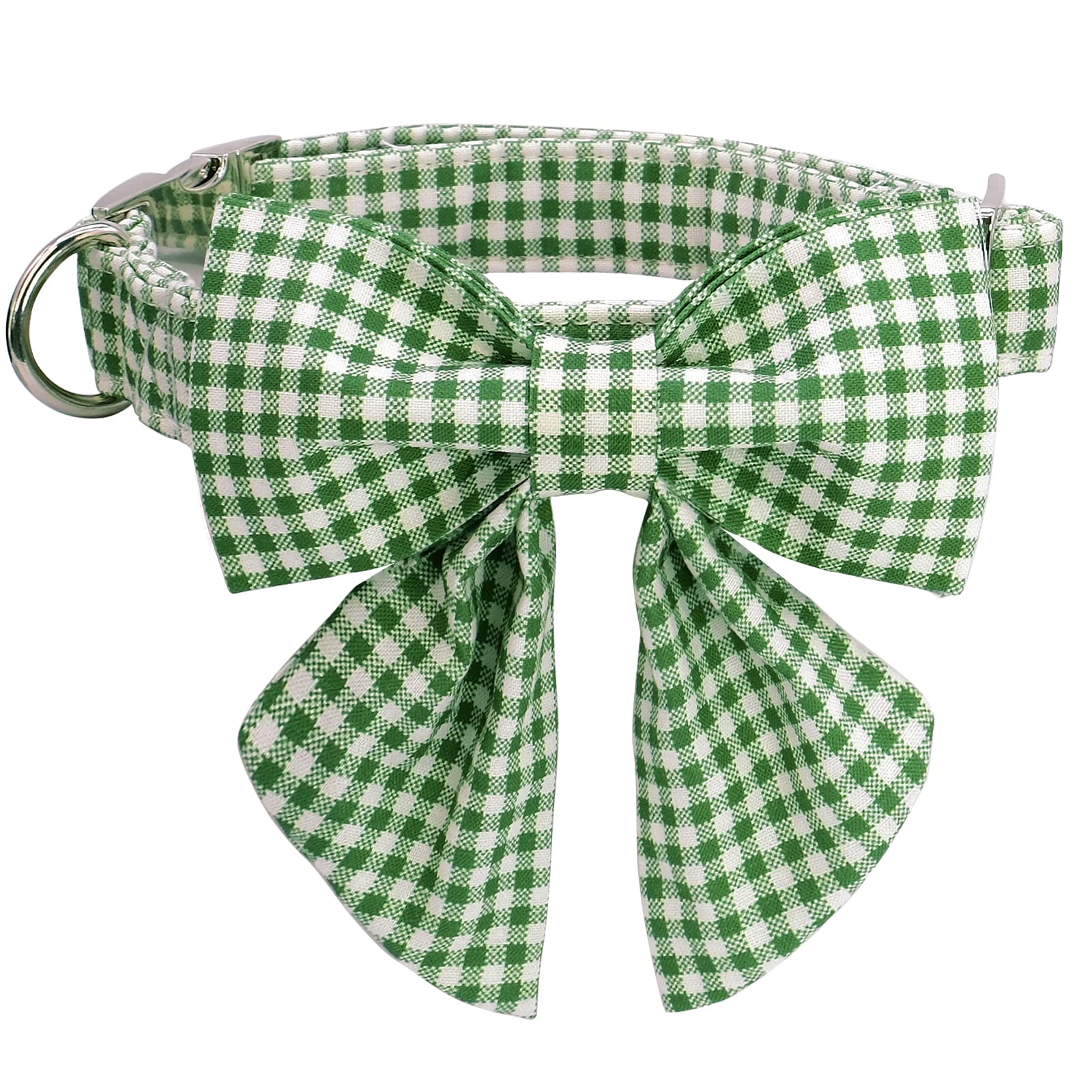 Lionet Paws dog collar with sailor bow in green for stylish everyday walks.