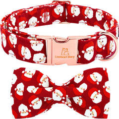 Lionheart glory Christmas dog bow collar shows festive red bow for holiday style.