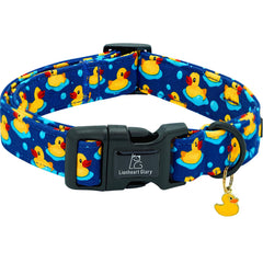 Collar Lionheart Glory con patrón pato para perros grandes, ideal para paseos diarios