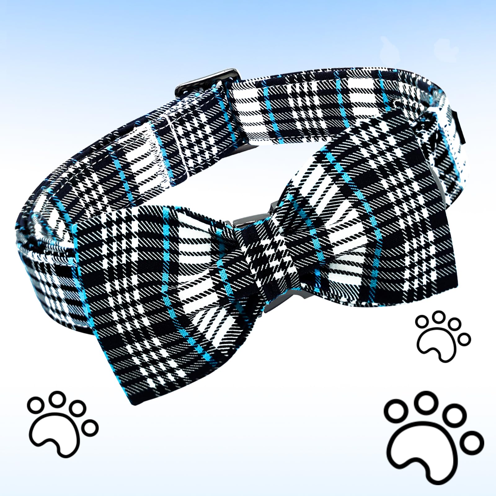 Lionheart Glory dog bow collar bow detail close-up emphasizes handmade bow and durable stitching.