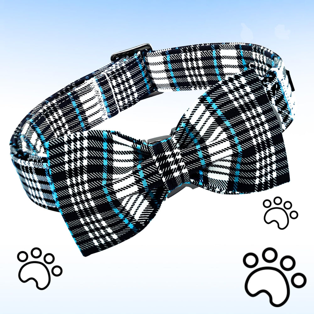 Lionheart Glory dog bow collar bow detail close-up emphasizes handmade bow and durable stitching.