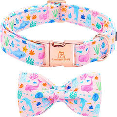 Lionheart Glory dog bow collar Sea Animals Pink offers a soft, adjustable fit for daily walks.