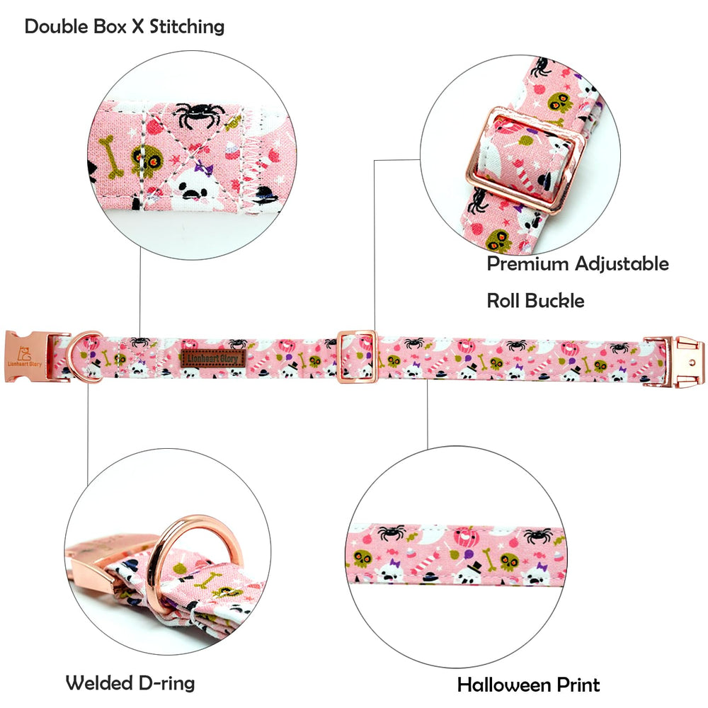 Lionheart Glory pink-adjustable-dog-collar highlighting playful style and reliable fit for large dogs