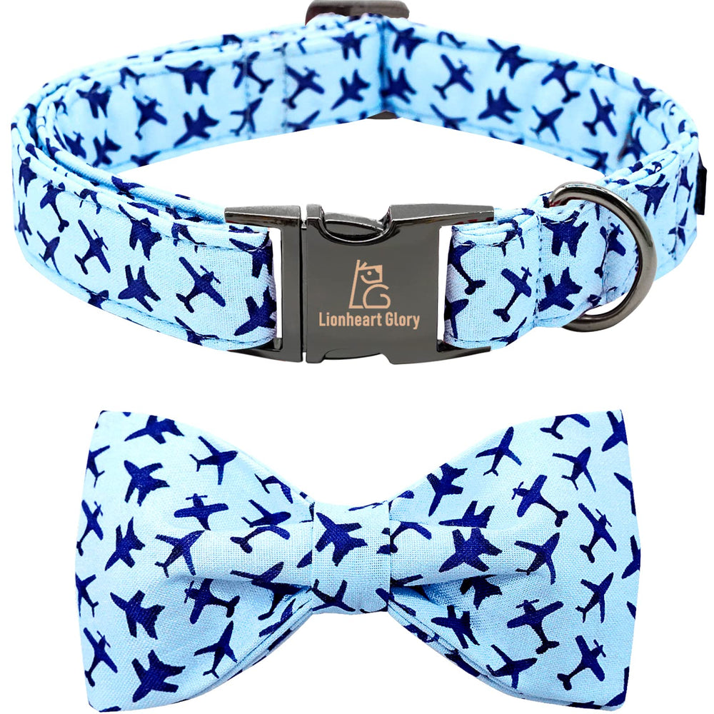 Lionheart Glory dog collar with blue bow for stylish everyday wear