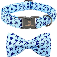 Lionheart Glory dog collar with blue bow for stylish everyday wear