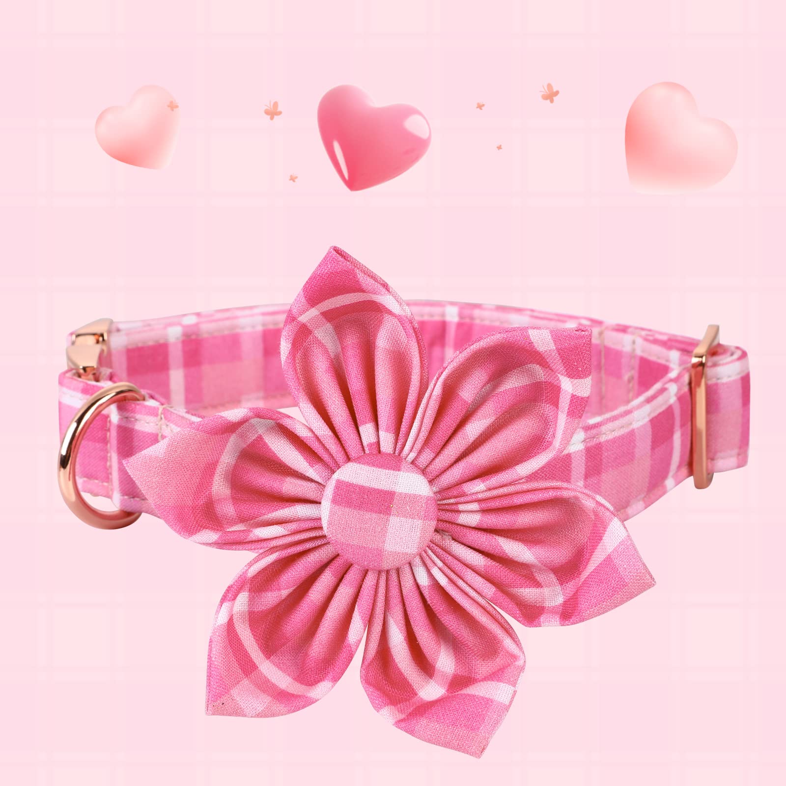 Lionheart Glory XL collar in pink with 1.5 inch width for large dogs.