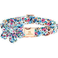 Lionheart Glory floral dog collar showcases soft cotton for comfortable daily wear