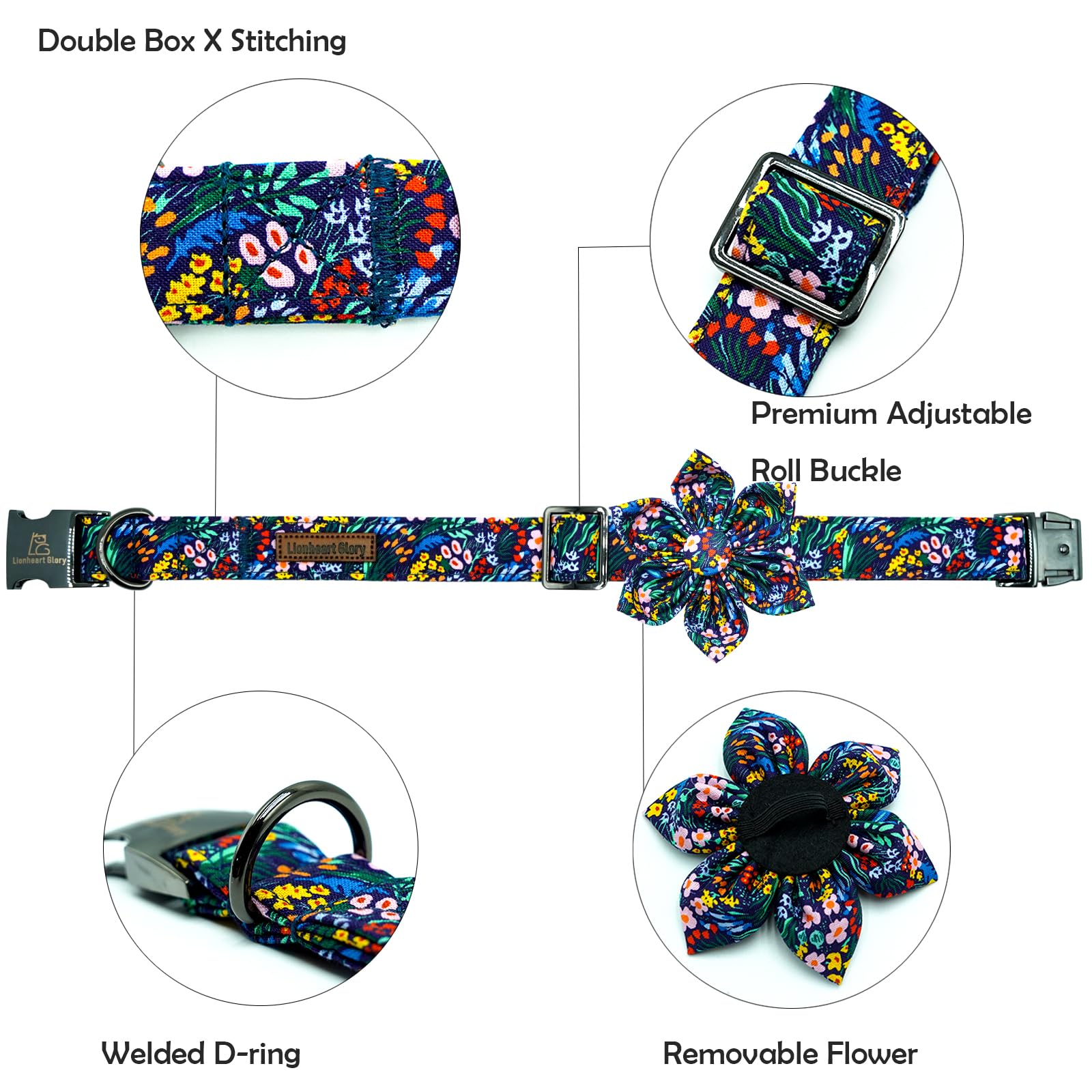 Lionheart Glory flower bow removable for customizable floral accents