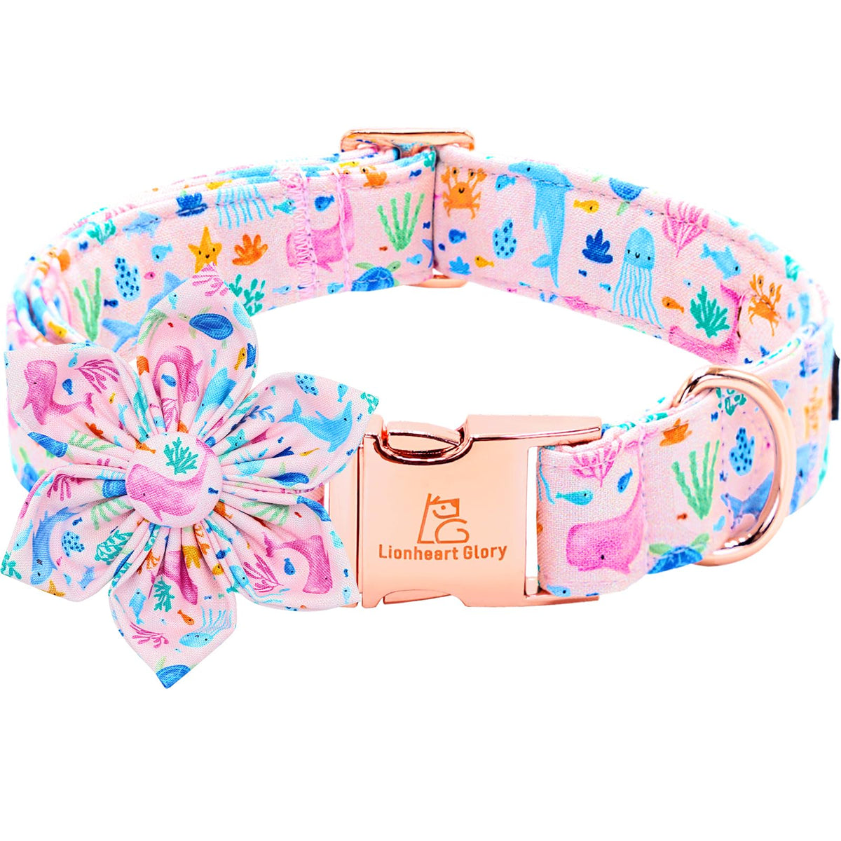 Lionheart glory flower-collar-pink with removable bloom enhances cute, photo-ready daily wear.