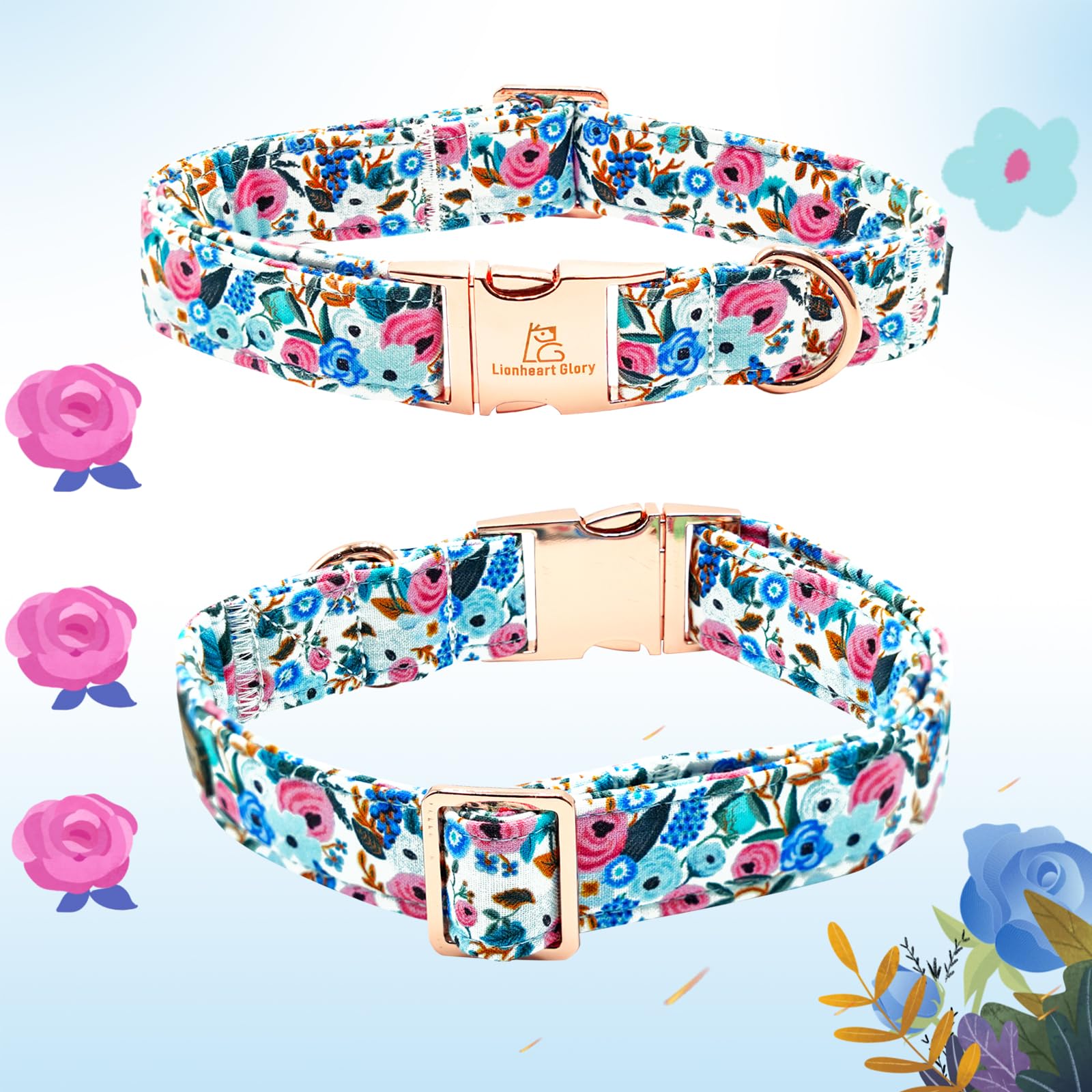 Lionheart Glory floral dog collar care tip: hand wash for long-lasting softness