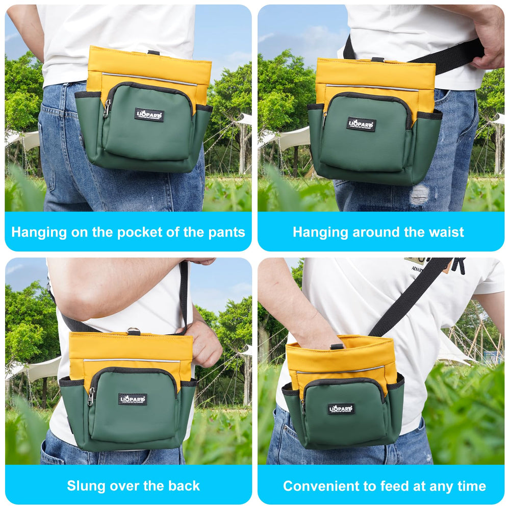 LIOPARD front-pocket design fits phone and keys for quick access during walks.