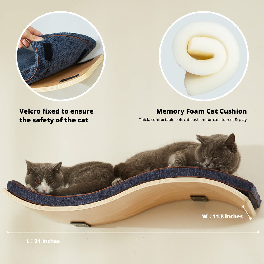 LIORCE Cushion with velcro bottom ensures stable, comfy naps for cats.