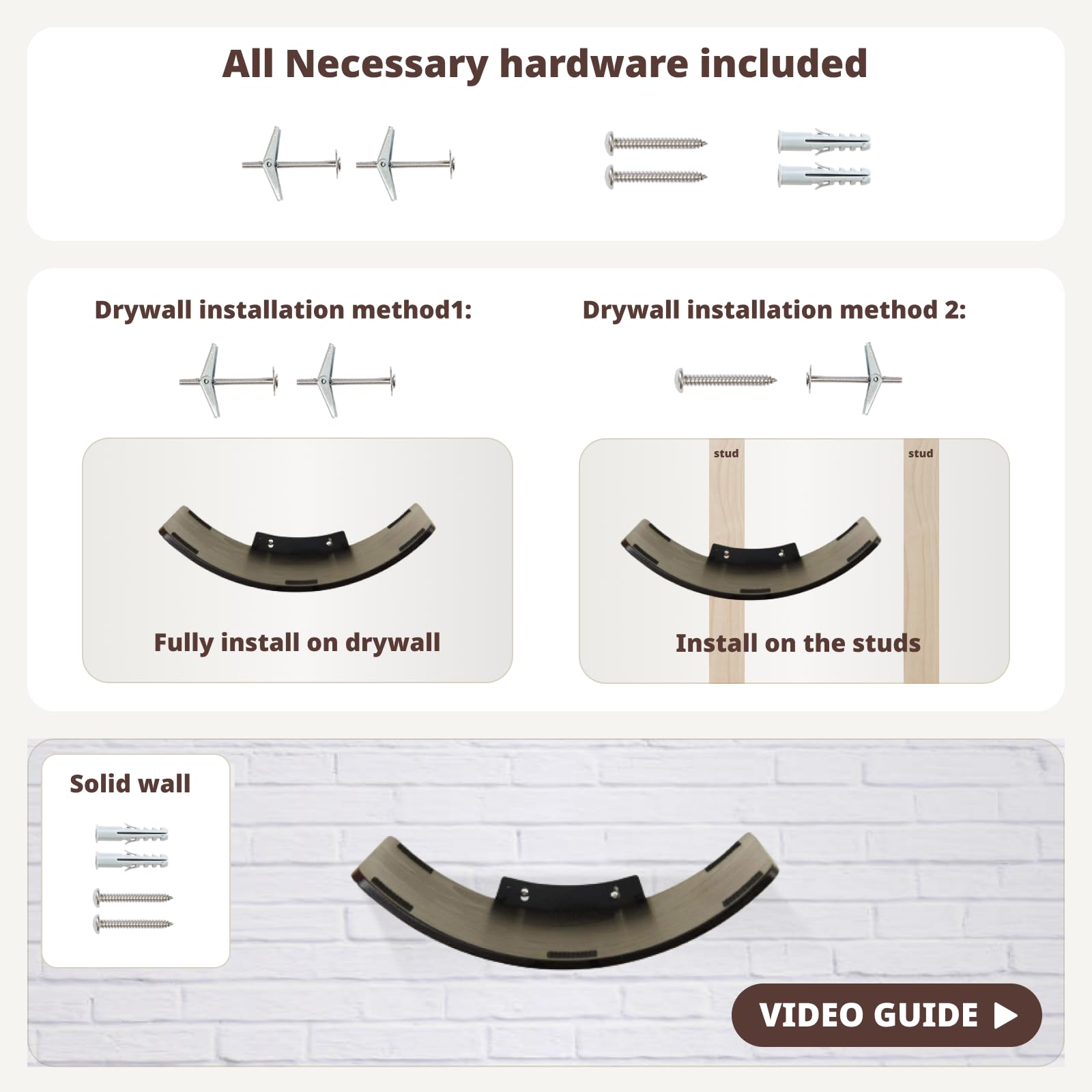 LIORCE cat-shelf easy-install-instructions enable quick wall mounting