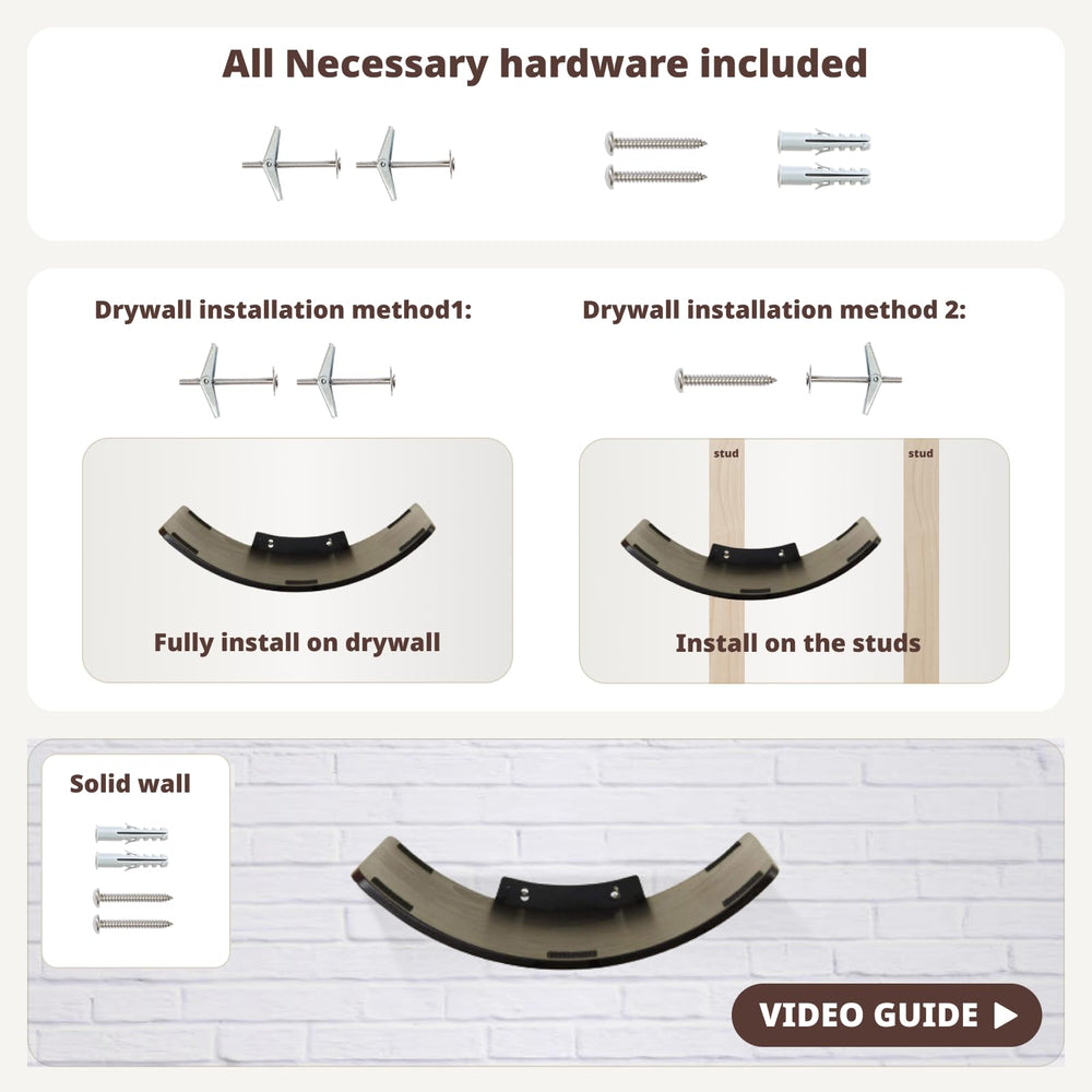 LIORCE cat-shelf easy-install-instructions enable quick wall mounting