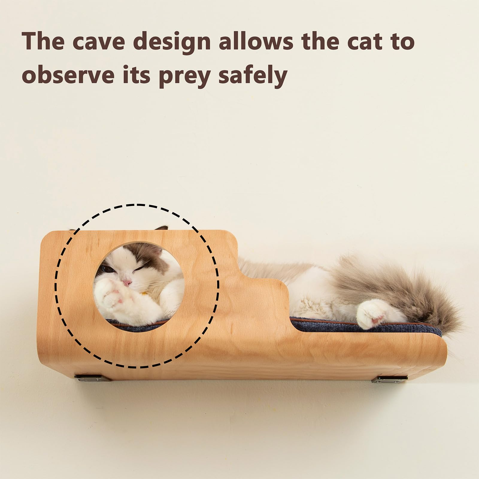 LIORCE cat wall shelves installation with concealed brackets for secure mounting.
