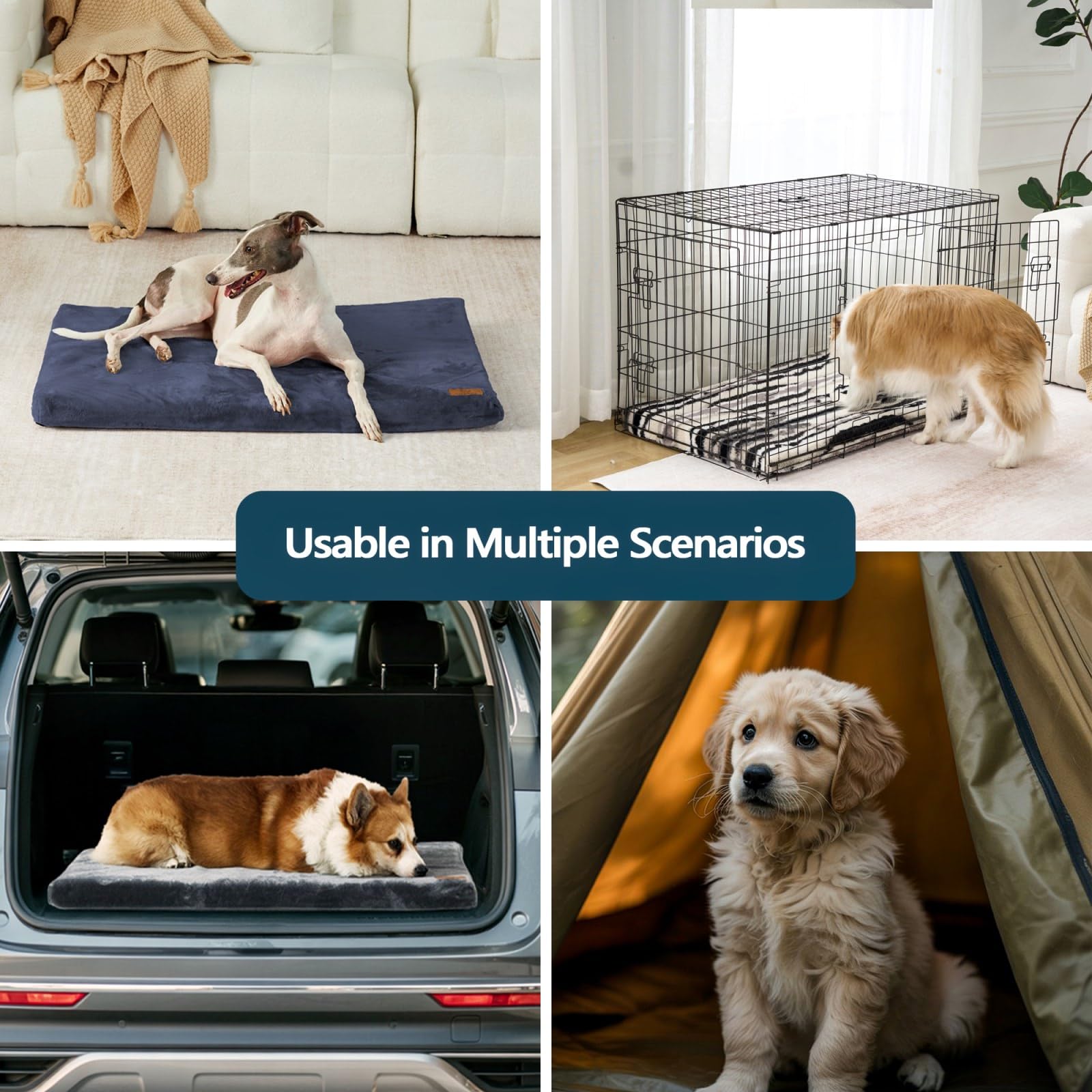 LIORCE dog crate pad removable-cover enables easy cleaning