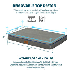 LIORCE memory foam layer closeup illustrating dual-density support