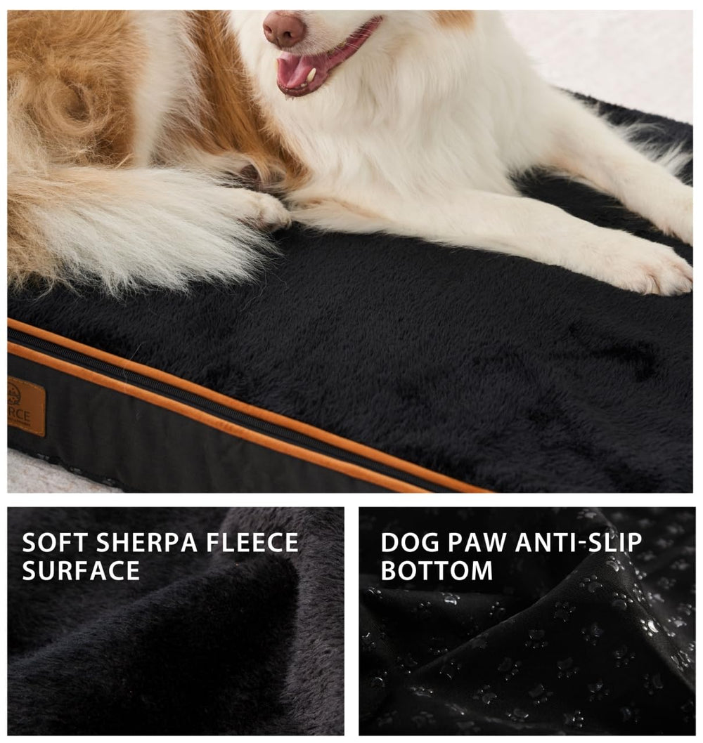 LIORCE memory foam XL dog bed fits 42-inch crates for space