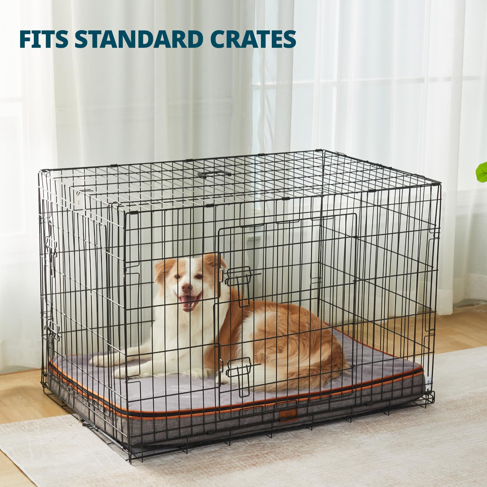 LIORCE Memory Foam XL Dog Bed waterproof liner closeup communicates durability and cleanability