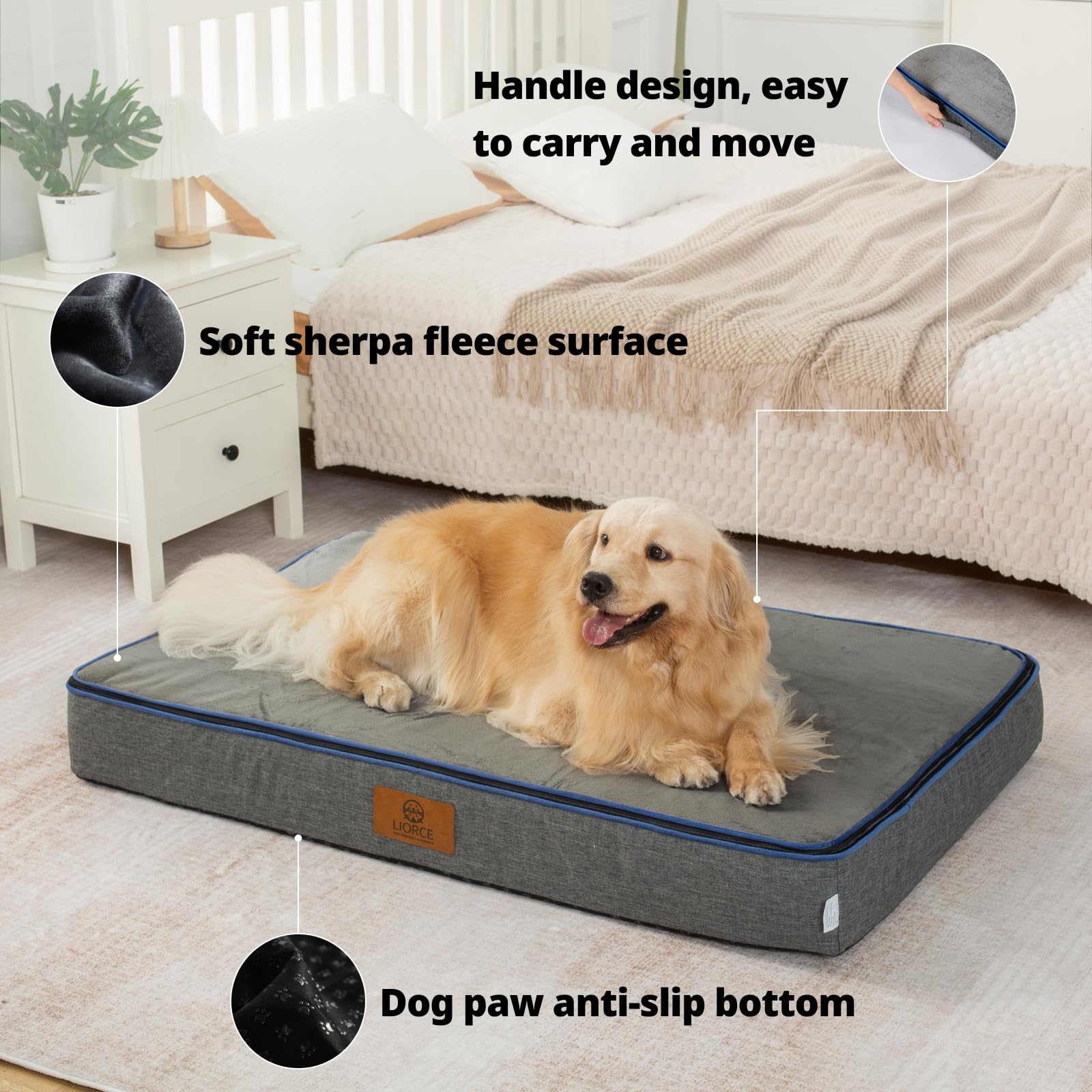 LIORCE XXL dog bed in a living room scene for home comfort