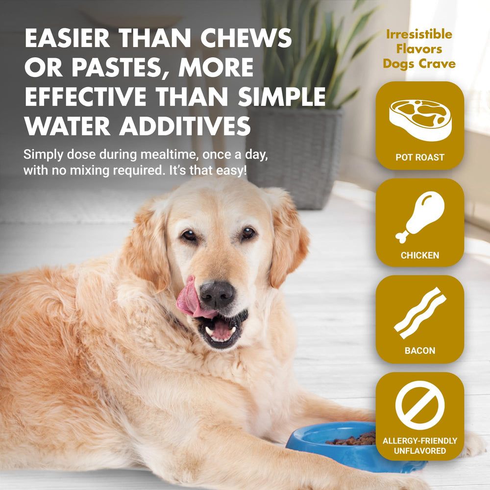 Liquid Vet bacon flavor helps entice dogs to take their bladder support