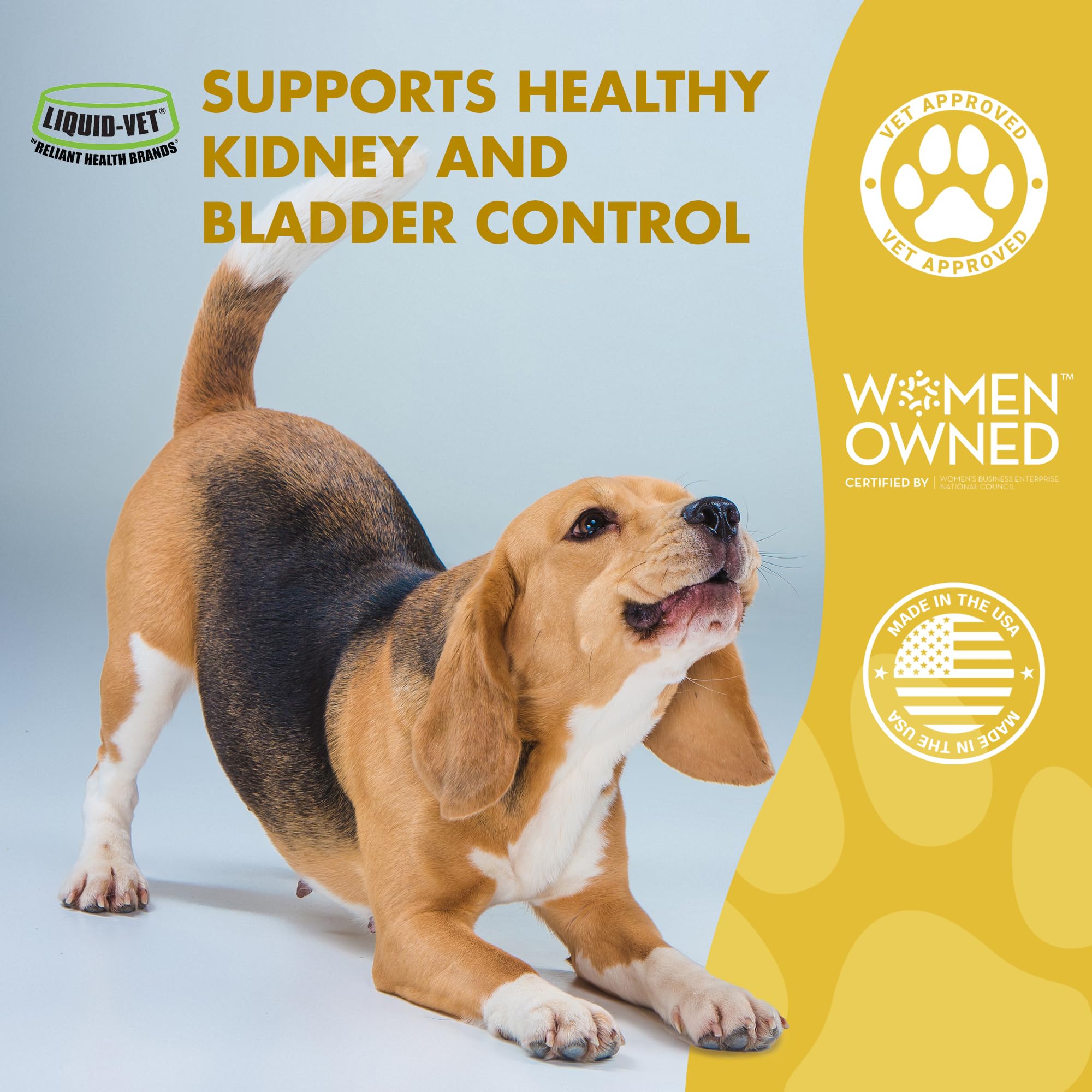 LIQUID-VET electrolyte blend bottle highlights minerals for potassium balance.