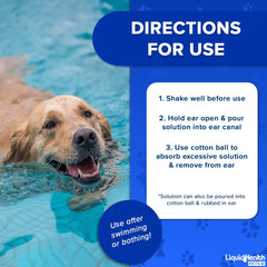 LIQUIDHEALTH K9 Ear Cleaner after swimming promotes dry ears