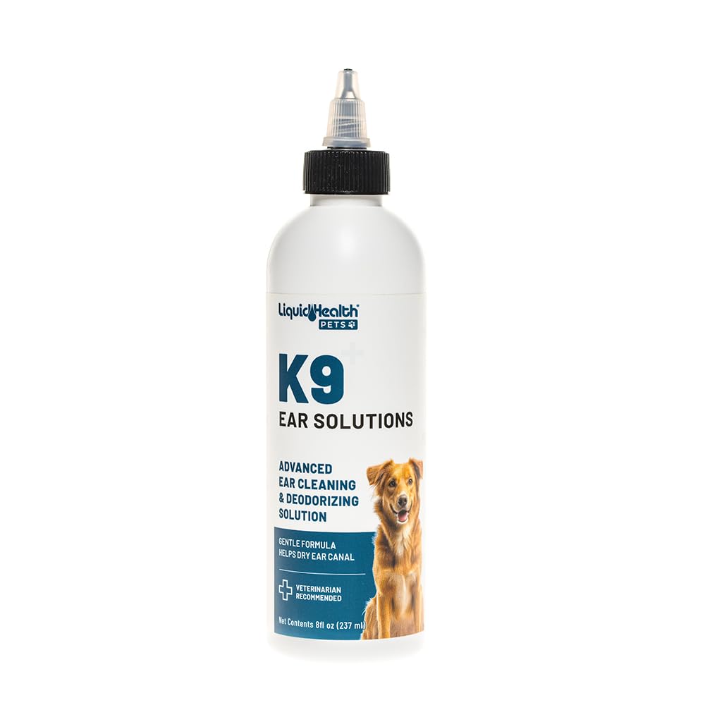 LIQUIDHEALTH K9 Ear Cleaner bottle front for easy post-swim ear hygiene