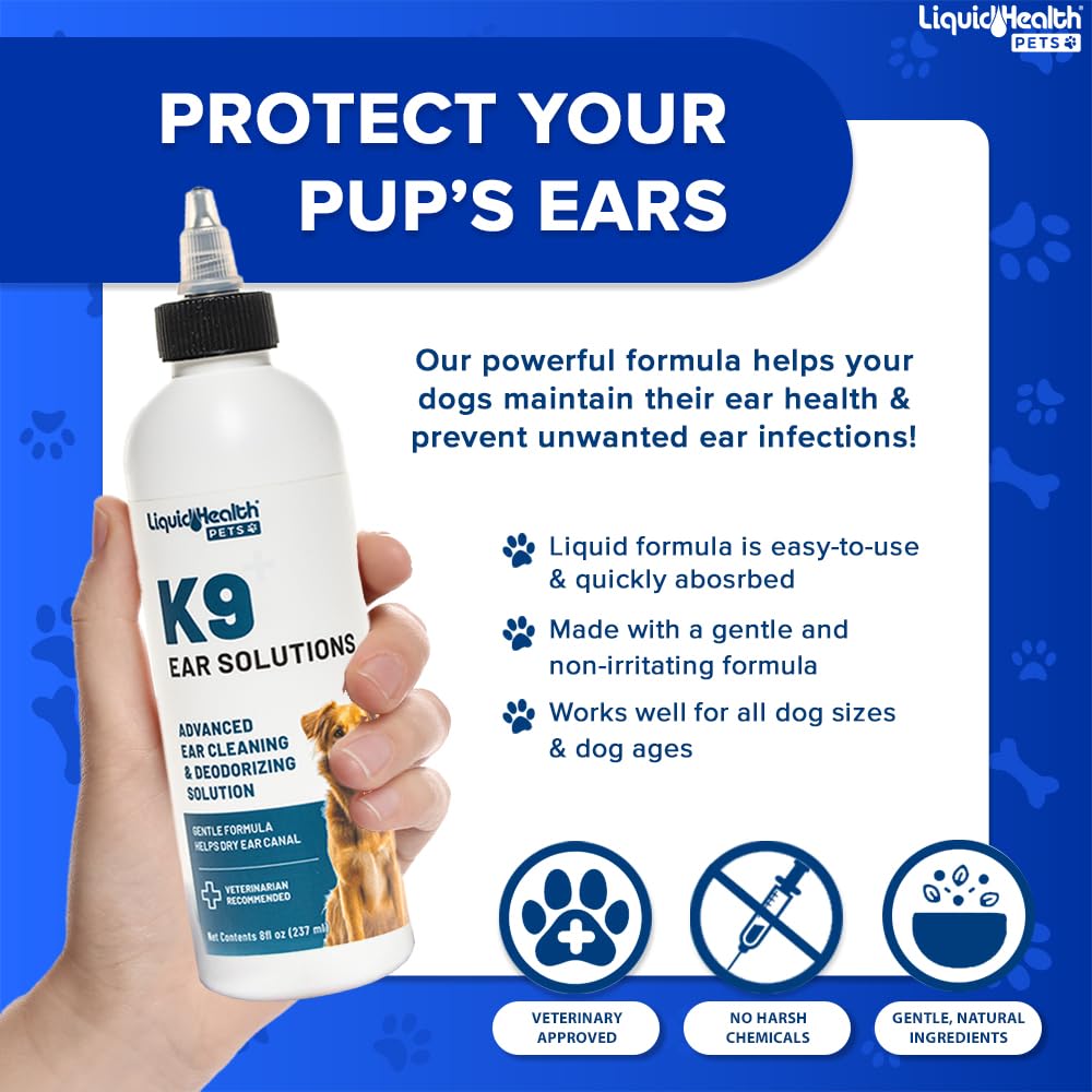 LIQUIDHEALTH K9 Ear Cleaner pour application for cleansing ear canal