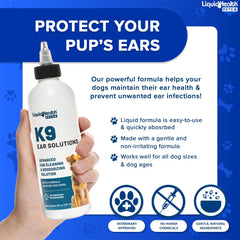 LIQUIDHEALTH K9 Ear Cleaner pour application for cleansing ear canal