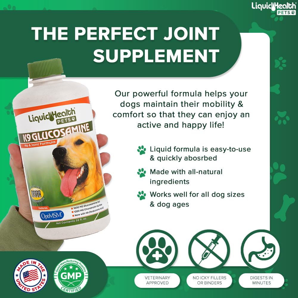 LIQUIDHEALTH K9 label highlights NASC-approved, gluten-free ingredients for dogs