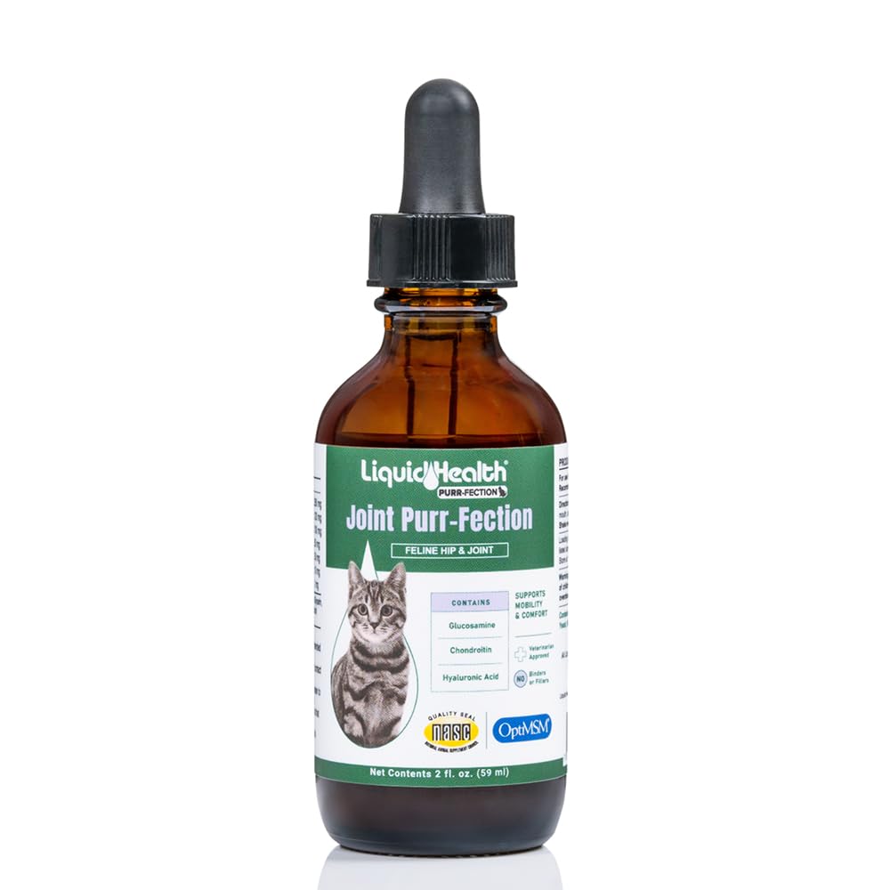 LIQUIDHEALTH Pets cat glucosamine dropper bottle for joint support and flexibility.