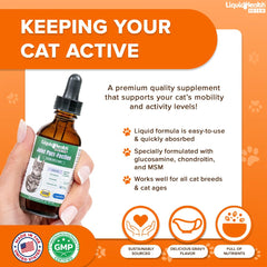 LIQUIDHEALTH cat mobility formula with hyaluronic acid improves joint lubrication.