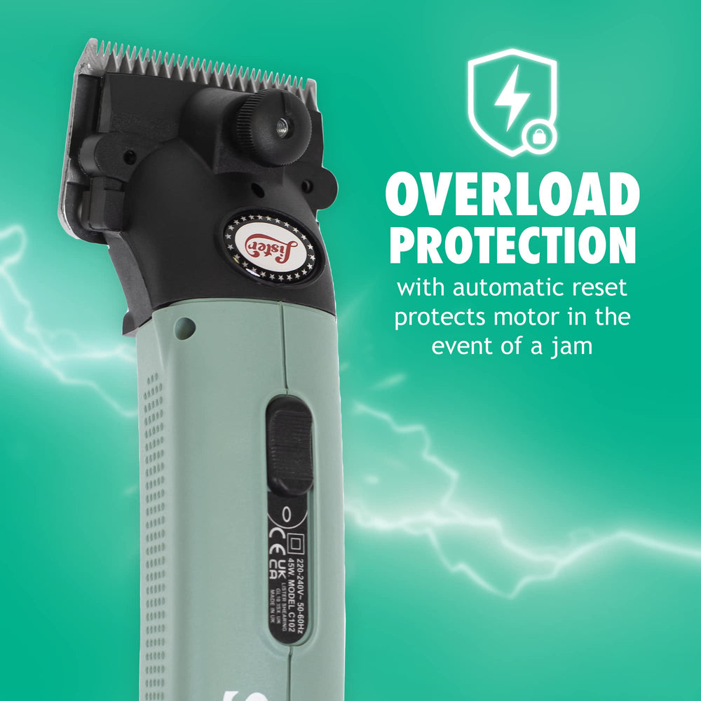 Lister Star ventilated head prevents overheating during extended clipping sessions.