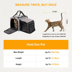 LitaiL cat carrier four entrances highlights easy entry and litter-removal during travel