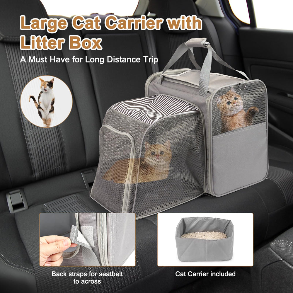 LitaiL cat carrier interior expandable illustrates adjustable space for a cat