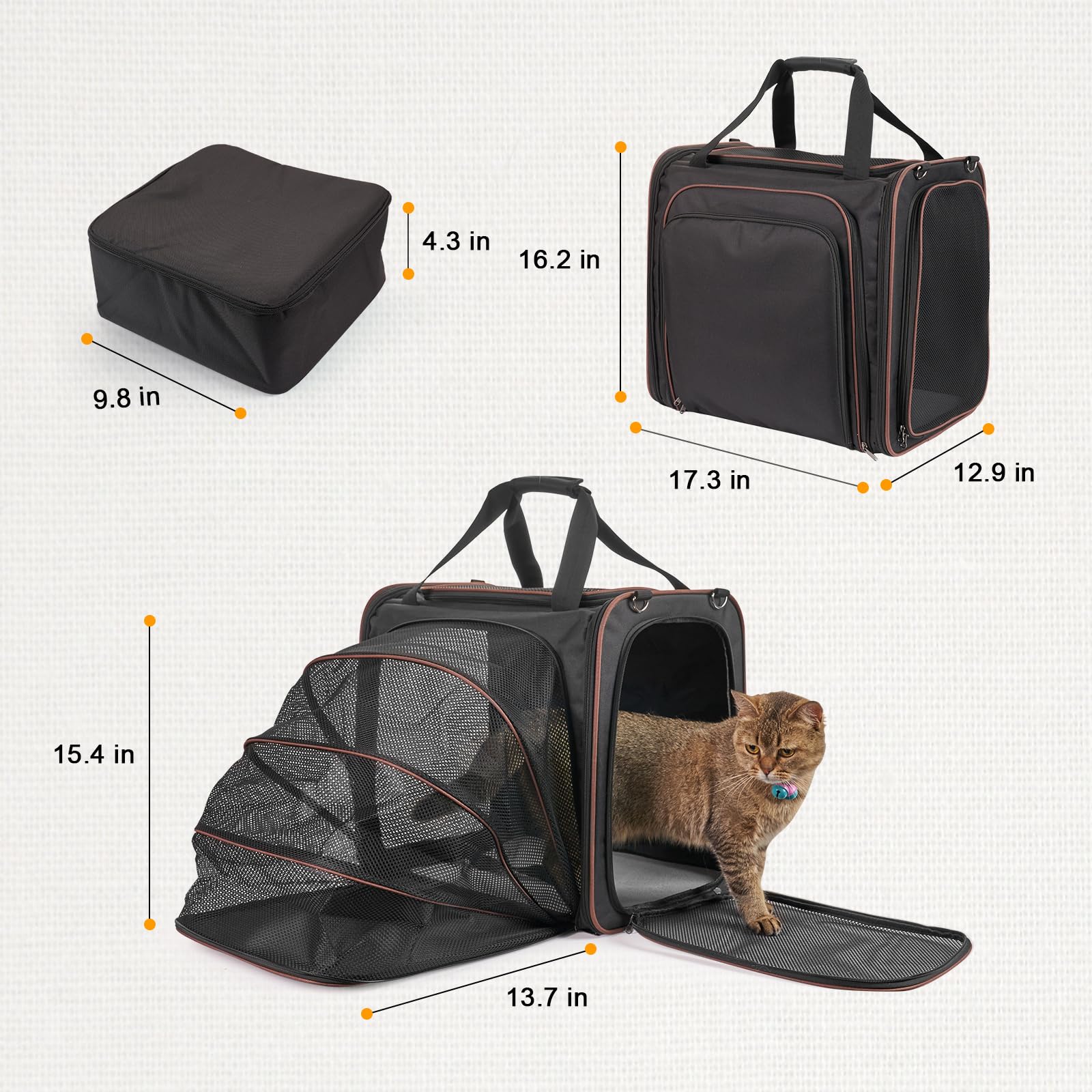 LitaiL cat travel carrier side entrance enables calm loading during trips.