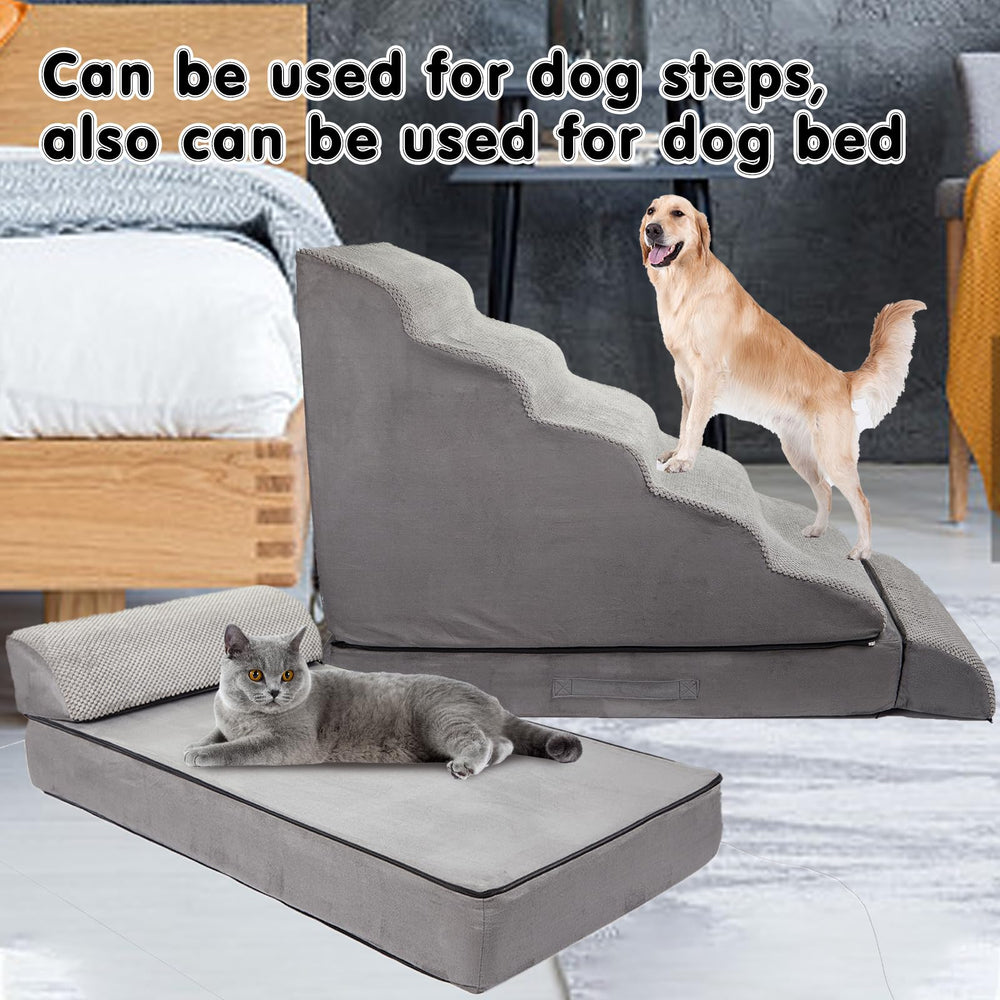 LitaiL dog stairs corduroy cover provides friction for small paws