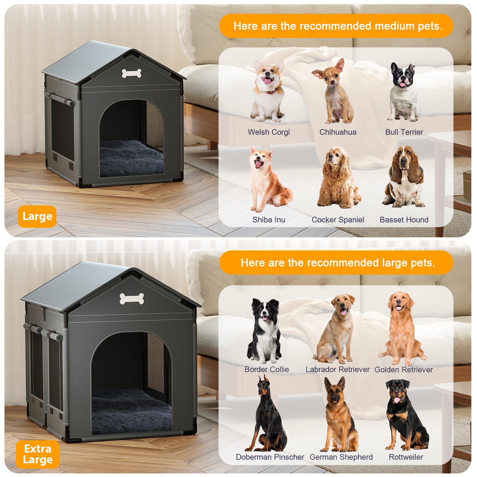 LitaiL dog house double sided bed with plush and cooling sides