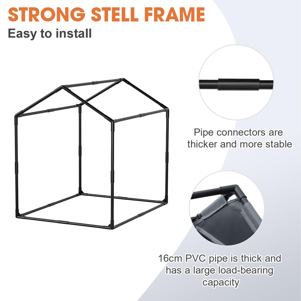 LitaiL Dog House Indoor stability-velcro illustrates anti-slip base feature