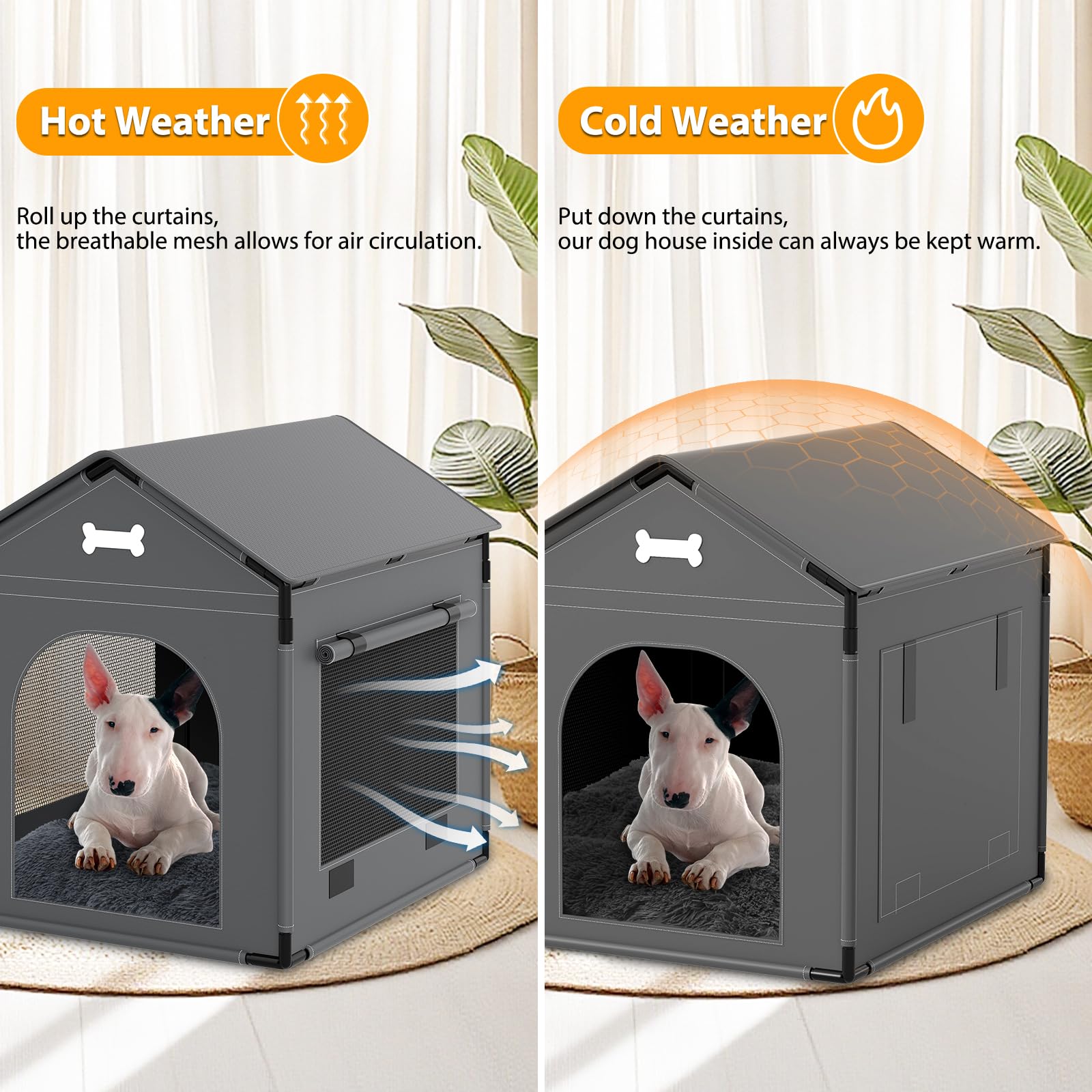 LitaiL dog house ventilation windows enable adjustable airflow