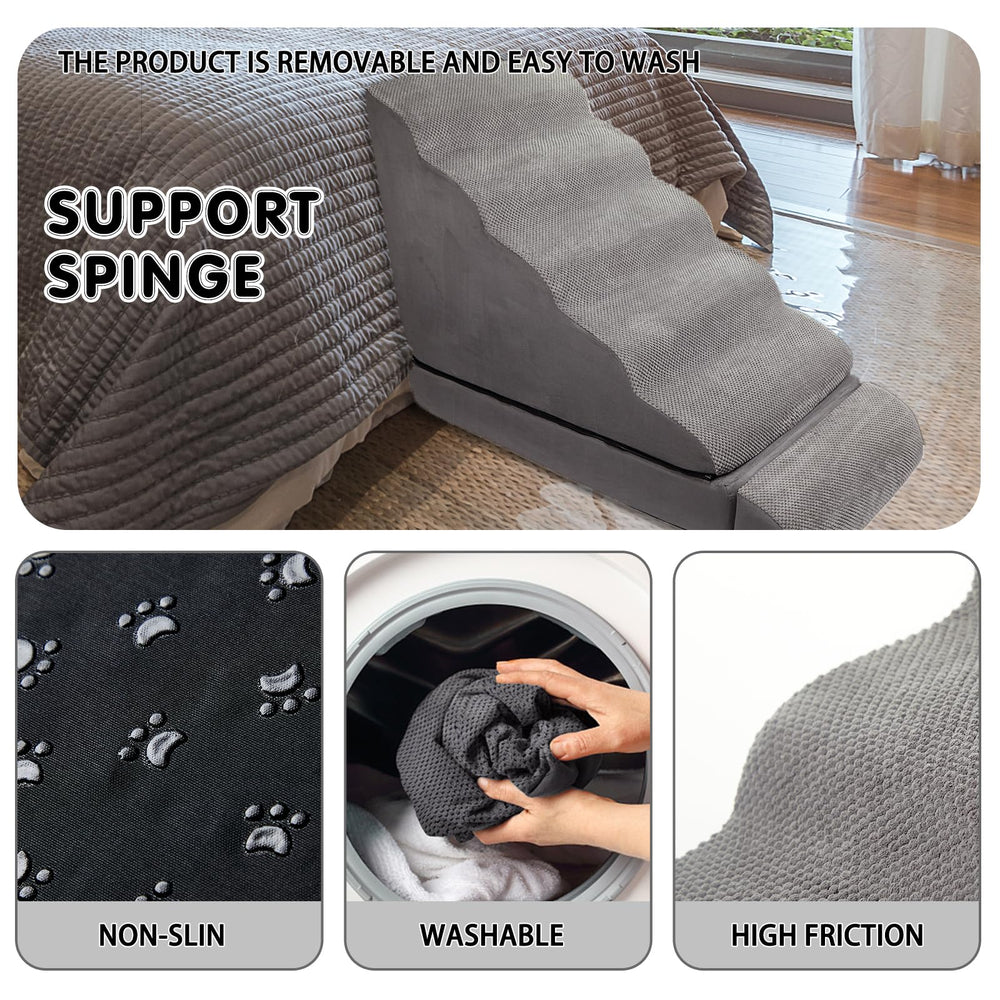 LitaiL dog stairs versatility lets use as 5-tier steps plus bed
