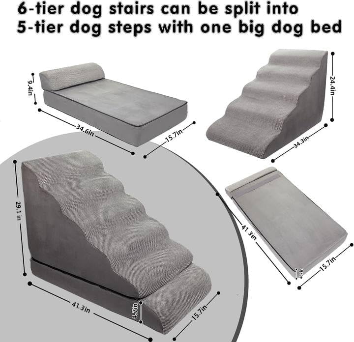 LitaiL dog stairs bed integration demonstrates versatile setup with built-in bed