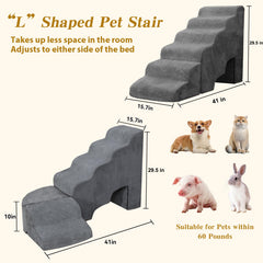 LitaiL dog stairs configuration 2-6-7 steps shows height-versatile options for beds and chairs