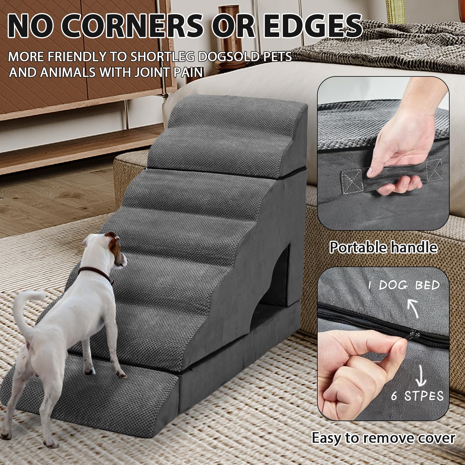 LitaiL corduroy cover provides textured grip for confident paw placement
